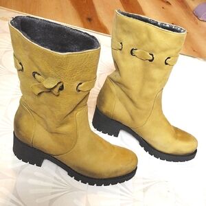 Stylish Mustard Combat & Moto Boots